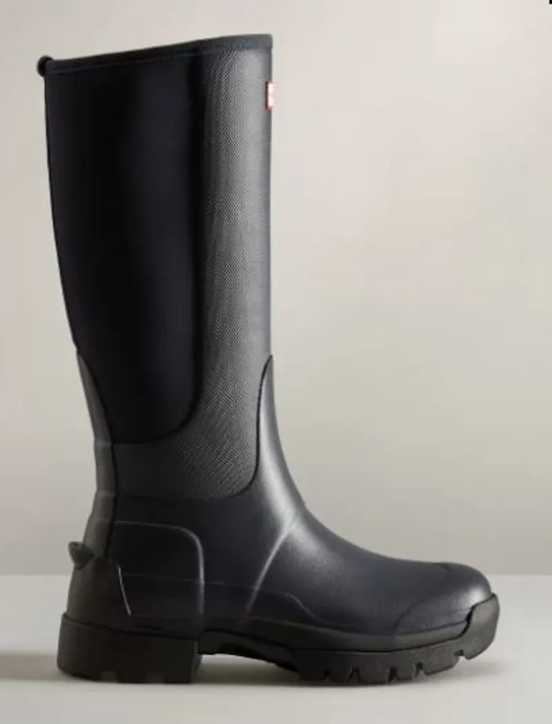 Hunter Womens Balmoral Field Hybrid Tall Wellington in Navy